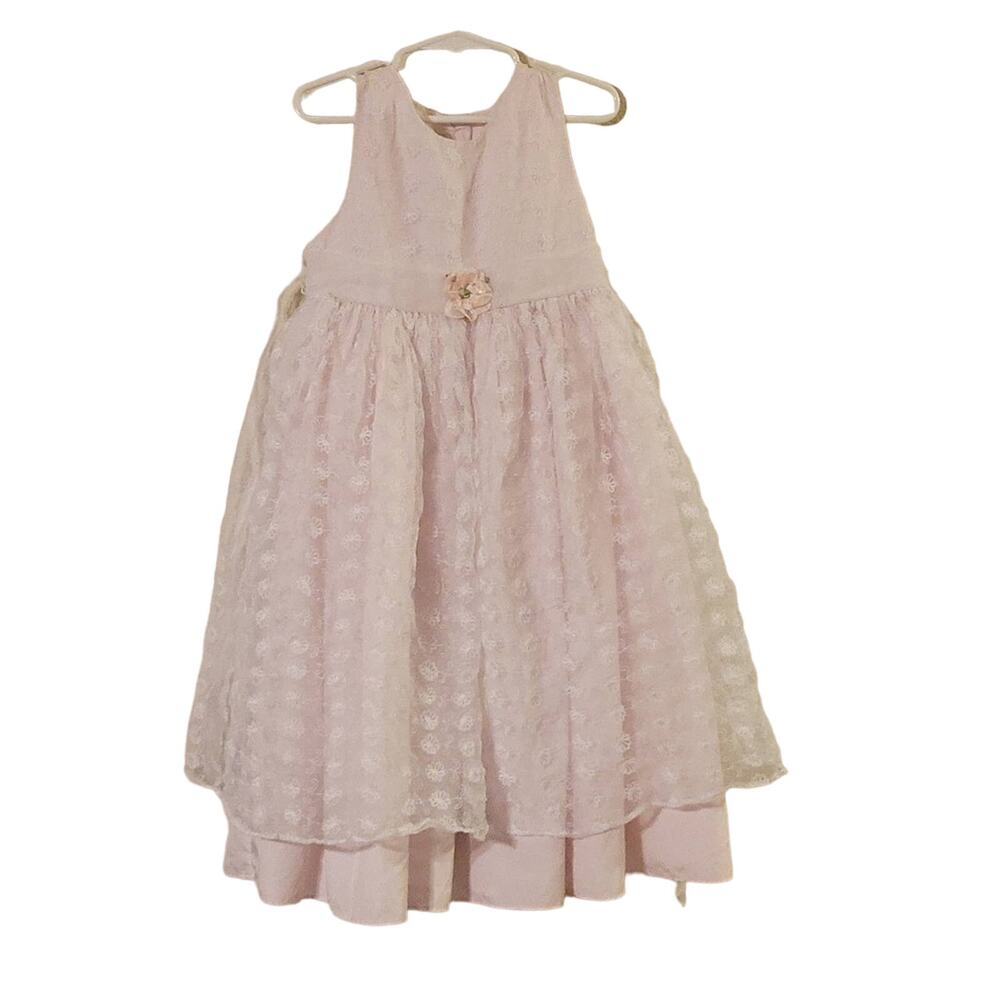 Stunning Marmellata Pink & White Girls Dress Size 5